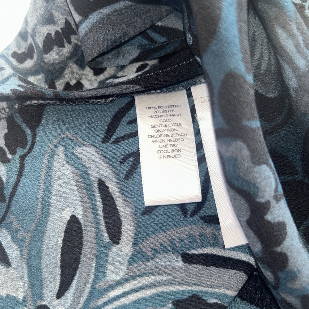 Ann Taylor Loft‎ Long Sleeve Button Down Shirt Dress Blue Teal Belt Petite S NWT - Picture 8 of 10